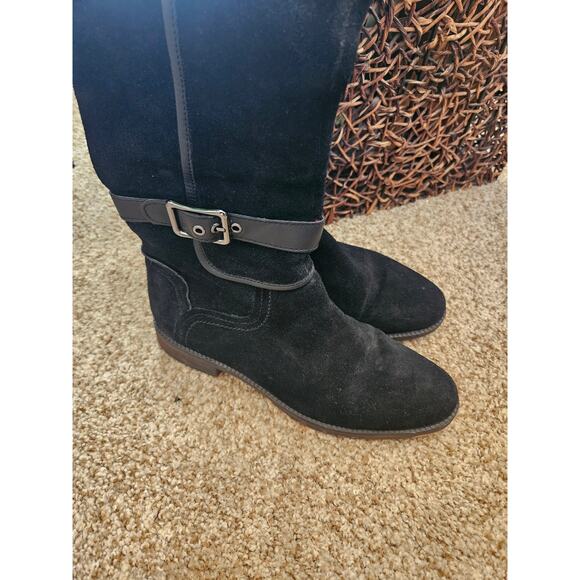 Franco Sarto Black Suede Knee-High Boots – Size 8 - Picture 5 of 8